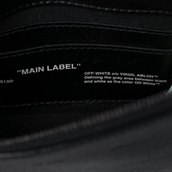 Off-White Saffiano Striped Mini Diag Binder Clip Bag Black White Yellow - Picture 3 of 6